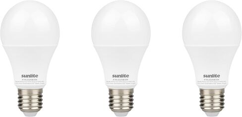 لمبة إضاءة Sunlite LED A19، 6 واط (ما يعادل 40 واط)، 480 لومن، 120 فولت، غير قابلة للتعتيم، زاوية شعاع 200 درجة، قاعدة E26 متوسطة، متوافقة مع ROHS، مدرج في قائمة UL، 2700 كلفن أبيض ناعم، 3 عبوات in Saudi Arabia