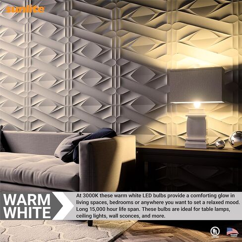 لمبة إضاءة Sunlite LED A19، 6 واط (ما يعادل 40 واط)، 480 لومن، 120 فولت، غير قابلة للتعتيم، زاوية شعاع 200 درجة، قاعدة E26 متوسطة، متوافقة مع ROHS، مدرج في قائمة UL، 2700 كلفن أبيض ناعم، 3 عبوات in Saudi Arabia
