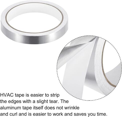 MECCANIXITY Aluminum Foil Tape, 0.2 inch x 32.8ft Foil Tape (3.1 mil), High-Temperature HVAC Tape, Silver Tape Aluminum Tape for Ductwork, Dryer Vent, HVAC (Pack of 5) in Saudi Arabia