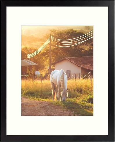AUEAR, 8x10 Picture Frames for 5x7 with Mat or 8 by 10 Gallery Wall Frame Tabletop Vertical Horizontal Display (Black, 1 Pack) in Saudi Arabia