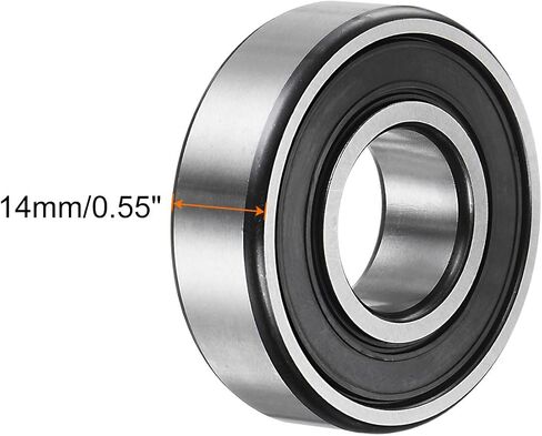 uxcell 6306-2RS Deep Groove Ball Bearing,2pcs 30 x 72 x 19mm C3 Double Rubber Sealed Chrome Steel Bearings,Black in Saudi Arabia
