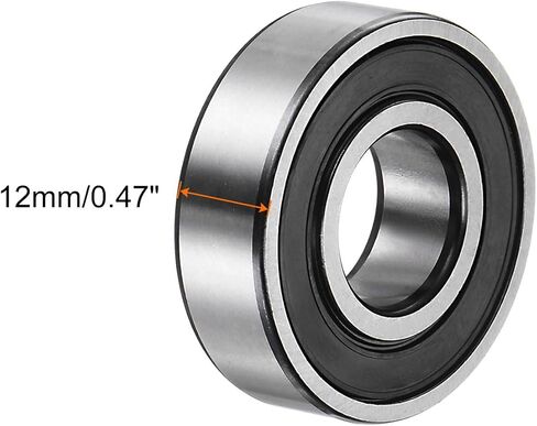 uxcell 6306-2RS Deep Groove Ball Bearing,2pcs 30 x 72 x 19mm C3 Double Rubber Sealed Chrome Steel Bearings,Black in Saudi Arabia