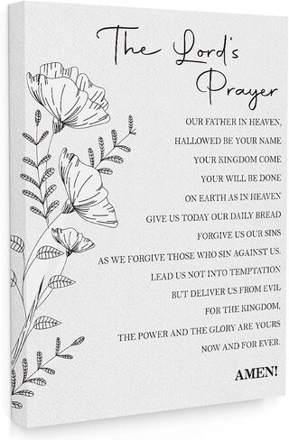 Lords Prayer Wall Art Decor, Our Father Prayer Wall Decor, Prayer Room Decor, Bible Verses Posters For Home Office, Inspirational Framed Canvas Wall Art For Home, Christian Gifts for Woman Man - A05 in Saudi Arabia