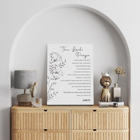 Lords Prayer Wall Art Decor, Our Father Prayer Wall Decor, Prayer Room Decor, Bible Verses Posters For Home Office, Inspirational Framed Canvas Wall Art For Home, Christian Gifts for Woman Man - A05 in Saudi Arabia