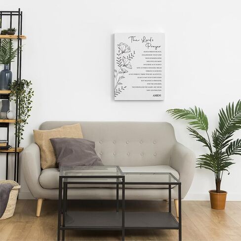 Lords Prayer Wall Art Decor, Our Father Prayer Wall Decor, Prayer Room Decor, Bible Verses Posters For Home Office, Inspirational Framed Canvas Wall Art For Home, Christian Gifts for Woman Man - A05 in Saudi Arabia