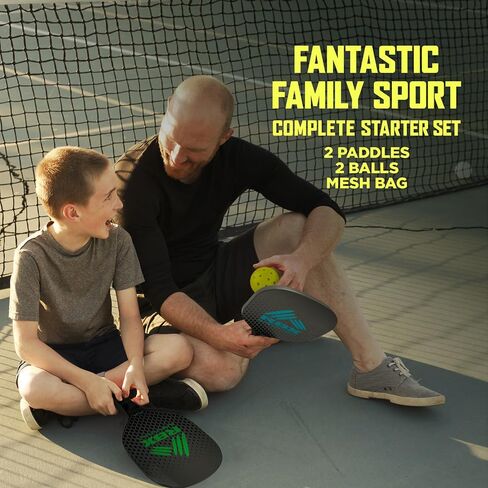 RBX Pickleball Set - (2) Premium Wooden Paddles, (2) X-40 Outdoor Balls, & Mesh Travel Bag - Outdoor Sport Games for Adults and Kids in Saudi Arabia