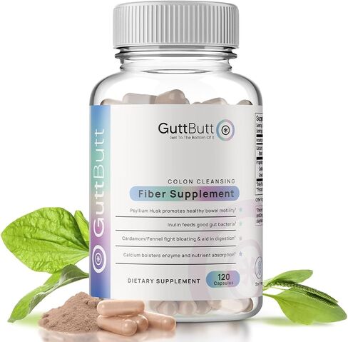 Vegan Cleanliness Fiber Supplement | Helps Promote Digestive Regularity | Psyllium Husk, Unulin, Cardamom, Fennel Seed, Calcium Carbonate | Proprietary Formula | 120 Vegan Capsules in Saudi Arabia