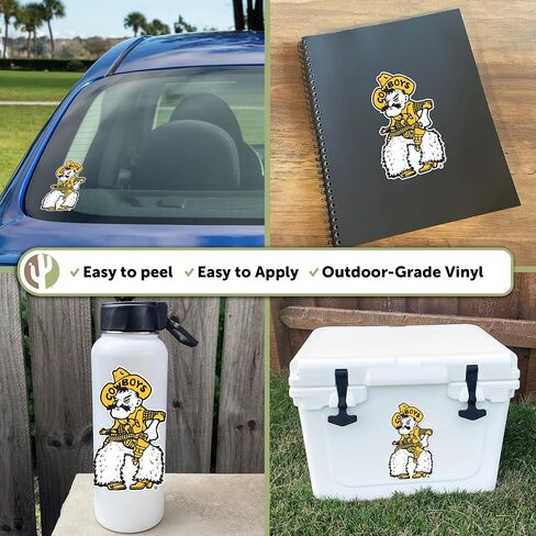 Desert Cactus University of Wyoming UWYO Cowboys Vinyl Decal Laptop Water Bottle Car Scrapbook Sticker (IND 5) in Saudi Arabia