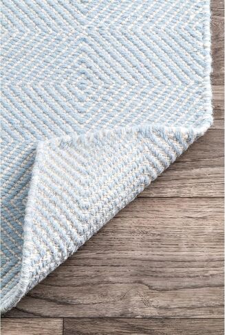 nuLOOM Ago Geometric Wool Area Rug, 5x8, Light Blue in Saudi Arabia