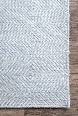 nuLOOM Ago Geometric Wool Area Rug, 5x8, Light Blue in Saudi Arabia