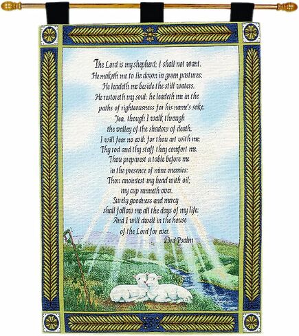 Manual Inspirational Collection 26 X 36-Inch Wall Hanging and Finial Rod, 23rd Psalm in Saudi Arabia