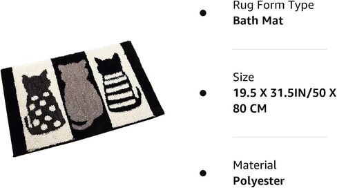ZebraSmile Bathroom Rugs - Cat Bathroom Rug Non Slip Washable Soft Bath Mat Shower Room Bathmat Funny Doormat Cat Bath Rug19.5 X 31.5 in in Saudi Arabia