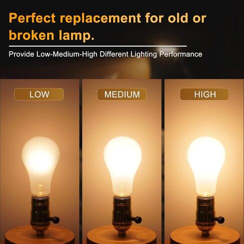 DiCUNO 3-Way Lamp Socket Replacement, Turn Switch Knob, UL Listed, Low-Medium-High Settings, Repair Parts for Table, Floor Lamp, DIY Projects, 2 Packs in Saudi Arabia