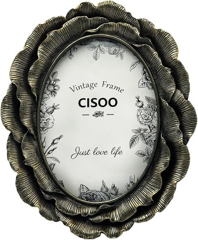 CISOO 4x4 Vintage Round Picture Frame, Antique Black with Gold Ornate Flower Circle Photo Frame, for Tabletop and Wall Display, Decorative Floral Retro Home Decor, Photo Gallery Art in Saudi Arabia