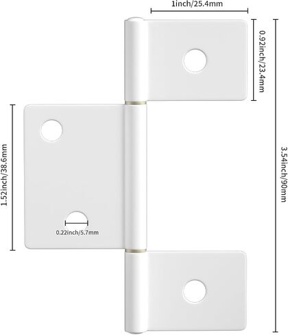 goldenwarm Three Leaf Non-Mortised Hinge for Mobile Home & RV Interior 4 Pack White Door Hinges with Screws in Saudi Arabia