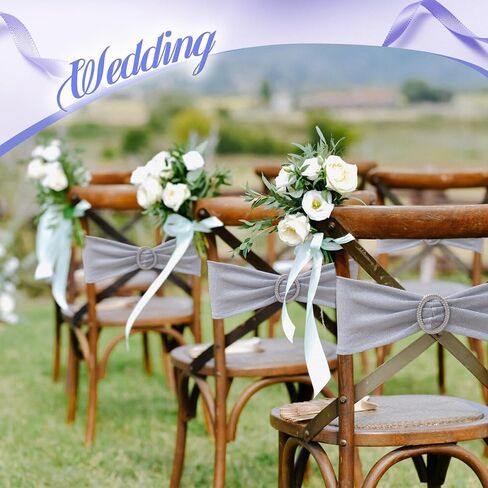 Poise3EHome Tinsel Gold Chair Sashes 10 Pack, Sparkly Stretch Chair Bands with Buckle for Wedding Party Banquet Birthday Decoration in Saudi Arabia