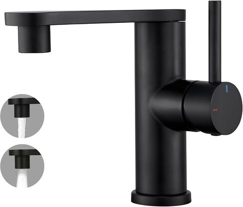 Tohlar Gold Bathroom Faucet, Single Hole Bathroom Sink Faucet with Sprayer, Brushed Gold Faucet Single Handle 360° Swivel for Bathroom, Vanity - Solid Stainless Steel, Assembly Drain, 24" Supply Hoses in Saudi Arabia