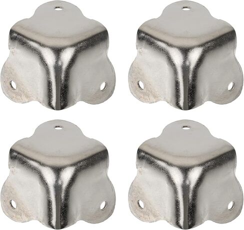 واقي زاوية صندوق السيارة الكبير المطلي بالنيكل | عبوة من 4 قطع | أدوات حماية زوايا الأثاث لصندوق البخار، صندوق المجوهرات، الصدر | UA-36-THPN in Kuwait