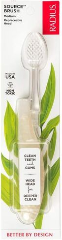 RADIUS Toothbrush Source Floss Brush BPA Free & ADA Accepted Improve Gum Health & Reduce Gum Issues - Medium - Starch - Pack of 1 in Saudi Arabia