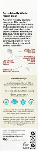 RADIUS Toothbrush Source Floss Brush BPA Free & ADA Accepted Improve Gum Health & Reduce Gum Issues - Medium - Starch - Pack of 1 in Saudi Arabia