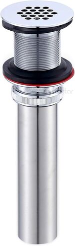 PU-005-TC 1 1/2" Bathroom Faucet Vessel Vanity Sink Grid Drain Stopper Strainer Without Overflow Chrome in Saudi Arabia