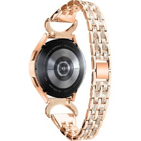 Watch Bands Compatible with Garmin Vivoactive 5/Venu Sq 2/Venu Sq 2 Music/Venu 2 Plus/Venu,Vivoactive 5 for Women,Bling Metal Strap Jewelry Diamond Crystal Bracelet Wrist Band