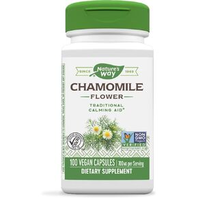Nature's Way Chamomile Flower - 700 mg per 2-Capsule Serving- Traditional Calming Aid* - Herbal Supplement - Non-GMO Project Verified & Gluten Free - 100 Vegan Capsules in Kuwait