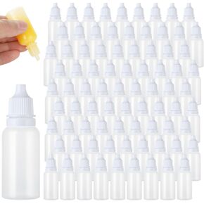 100Pcs 20ML Plastic Dropper Bottle with Caps Empty Eye Dropper Bottle Clear Essential Oil Bottle Mini Squeeze Bottles Bulk Squeezable Ear Drop Bottle Travel Size Small Bottle for Liquids Paint