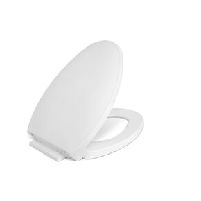 Centoco Round Toilet Seat Soft Close, Closed Front with Cover, Premium Seat, Plastic, Made in the USA, 1400SC-416, Biscuit