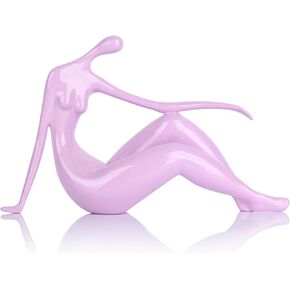 Red Lady Statue Figurine,Abstract Art Woman Sculpture Decor,Yoga Figurines and Statues Gifts,Red Modern Living Room Decor Accents for Shelves Bookshelf Office Shelf Desktop Decor Figurines Decoration