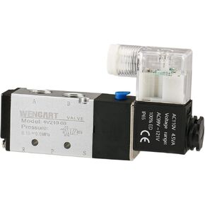 Pneumatic Solenoid Valve with 2 Position 5 Way,4V210-08,2position 5way,1/4"PT,Single Coil Pilot-Operated Electric,Work for Quick and Reliable Cylinder Reversing (DC24V)