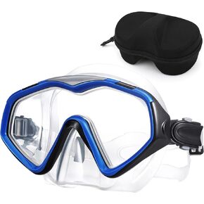 Snorkel Mask Adult,Panoramic Tempered Glass Diving Masks, Wide View Swim Goggles Anti-Fog Anti-Leak for Scuba Diving Swimming