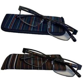 Foster Grant LOT OF 2 - Optique Reading Glasses Leo +1.25 w/Case NEW!