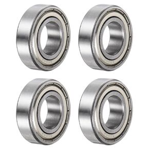 uxcell 4pcs 6000-ZZ Deep Groove Ball Bearings, Chrome Steel ABEC5 Double Metal Shielded Bearing 10mm x 26mm x 8mm