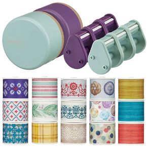 Kokuyo Bobbin Value Bundle 2 (15 Rolls of Washi Tape, 2 Case Cutters, 6 Petit Cutters)