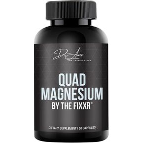 Quad Magnesium by Dr. Amie | 4 Forms of Magnesium 500 mg per Serving | Formulated with Aquamin to Help with Digestion and Absorption | 60 Capsules