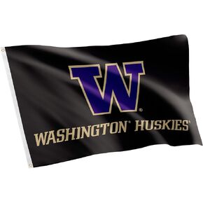 لافتات علم جامعة صبار الصحراء بواشنطن U of W UW Huskies Husky علم هاسكي 100% بوليستر للاستخدام الداخلي والخارجي 3x5 أقدام (تصميم Z)
