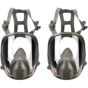 3M Safety 142-6900 Safety Reusable Full Face Mask Respirator, Dark Grey, Large