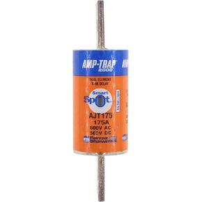 Mersen AJT175 AJT Amp-Trap 2000 SmartSpot Time-Delay/Class J Fuse with Maximum Circuit Protection, 600VAC/500VDC, 200kA AC/100kA DC, 175 Ampere, 1-5/8"Diameter x 5-3/4" Length, Color