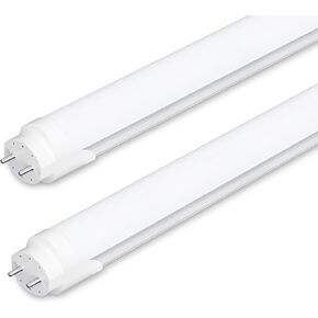 SHINESTAR 2-Pack 4FT LED Bulbs, 18W 5000K Daylight, T8 T10 T12 Fluorescent Light Bulbs 48 inch Replacement, Type B Ballast Bypass, Dual-end, 2 pin G13 Base, Frosted Cover