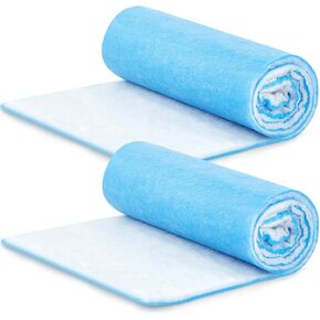 Buryeah 2 Rolls of 120 Inch Air Vent Filters Blue and White Air Filter Media Roll DIY Size Air Filter, Dustproof Floor Vent Filter Media Pad for Aquarium HVAC Home, 25 Wide