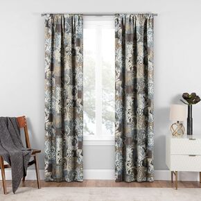 Eclipse Chiswick Darkening Modern Farmhouse Blackout Thermal Rod Pocket Window Curtain for Bedroom or Living Room (1 Panel), 37x63, Spa