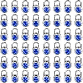 Standard Dial Combination Lock,Blue turnplate 2 in. Wide; Fixed three digital combination; Pack of 48; Lock for School，Gym & Sports Locker, Toolbox, Gate, Case