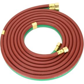 15 FEET Grade "T" - 1/4" OxyFuel Welding & Cutting Twin Hose with BB Fittings - SÜA