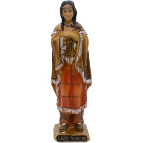 8" St. Kateri Tekakwitha Statue | Beautiful Saint Figurine | Patron Saint of The Environment, Loss of Parents, and Native Americans | Great Catholic Gift for Confirmation | Home Décor