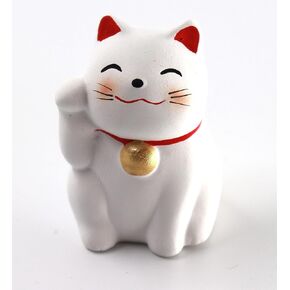 Japanese Lucky Cat Maneki Neko Beckoning Cat White Right Omikuji Fortune Teller Japanese Fortune Slips Fengshui Lucky Fortune cat Figurines Waving Fortune