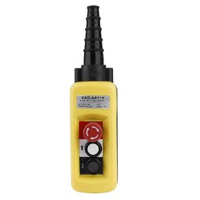 Hoist Crane Push Button Switch with Emergency Stop XAC-A2713 Crane Pendant Control Station Up Down 2 Button for Crane Chain Hoist