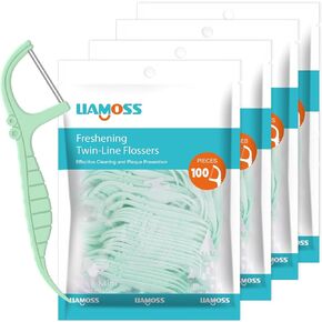 3X The Clean Dental Flossers-3 Box Travel Case wiht Dental Floss Picks,LIAMOSS 150 Count Extra Strong Twin Floss,Super Clean Hard-to-Reach Spots,Clean & Freshen Breath(3Box,150 Count)