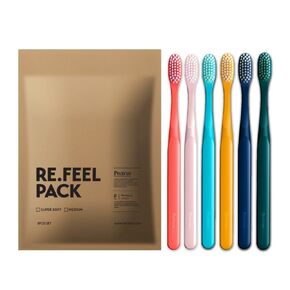 Extra Soft Manual Toothbrushes for Adults, Regular Size Head, Paper Package, Ultra Soft Toothbrushes for Adults & Elders, Sensitive Teeth and Receding Gums, Pack of 6 (Medium)