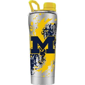Gametime Sidekicks Michigan Stainless Steel Shaker Tumbler w/Shaker Ball - Officially Licensed, 18/8 Stainless Steel, Double-walled, Vacuum-insulated